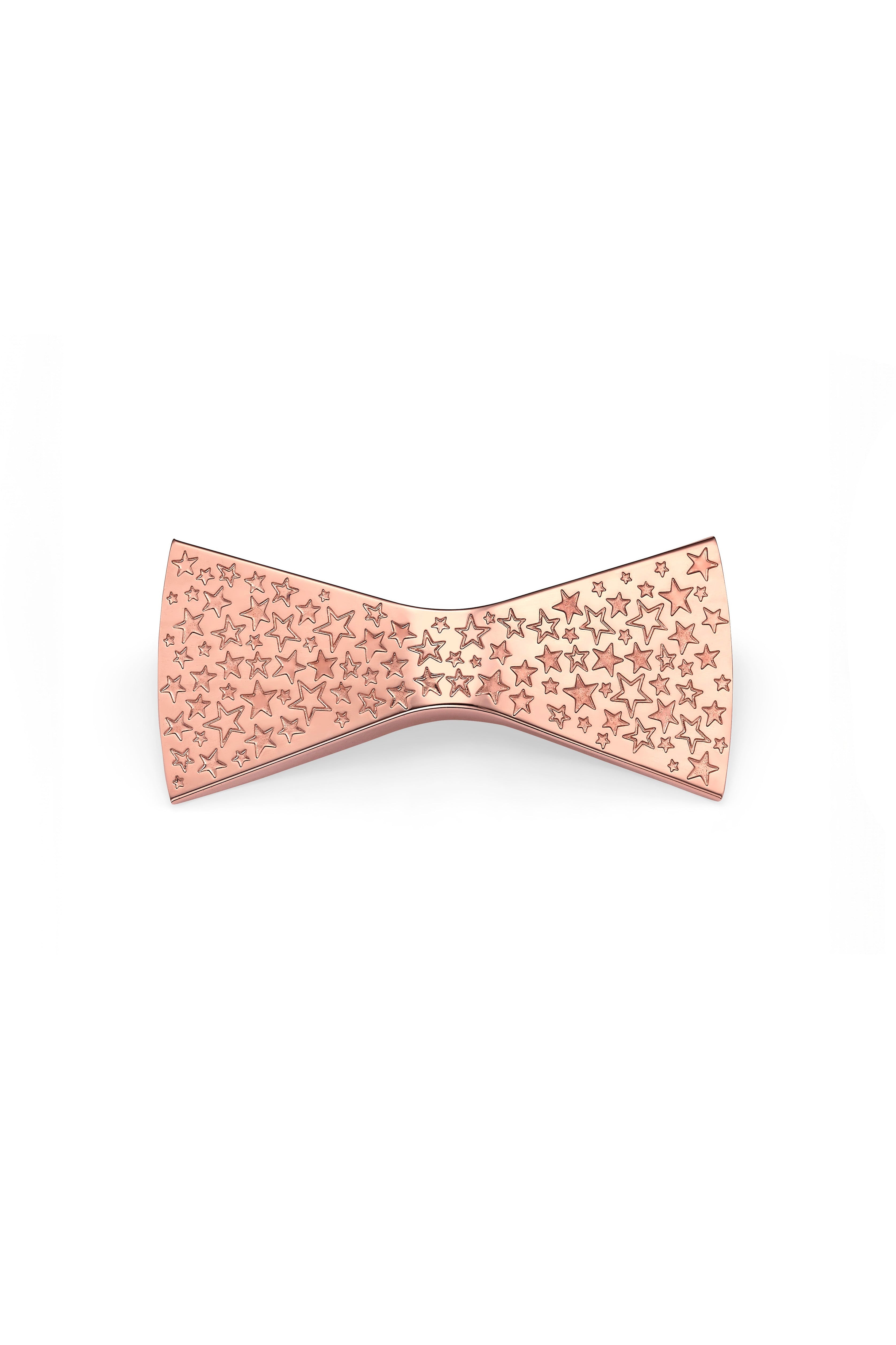 Rose gold bow tie with star pattern by unities