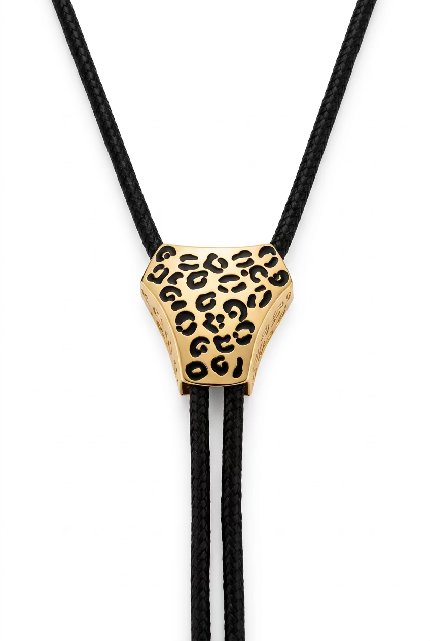 LEOPARD BOLO TIE - BLCK