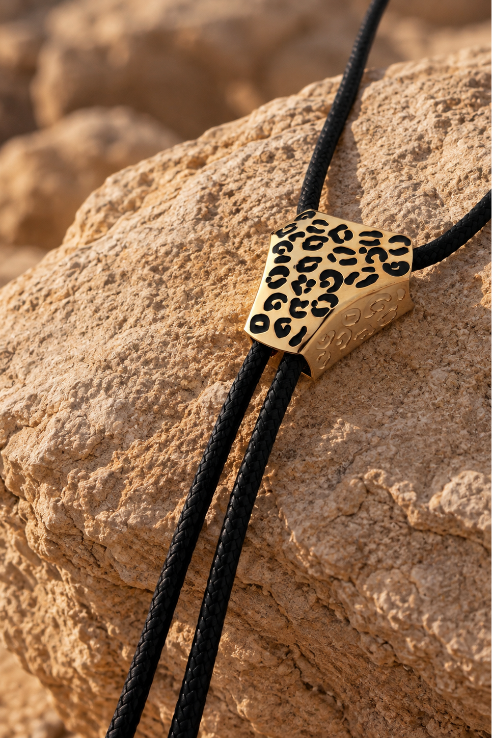 LEOPARD BOLO TIE - BLCK