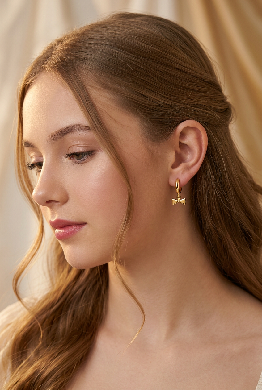 3D HOOP EARRINGS - GOLD