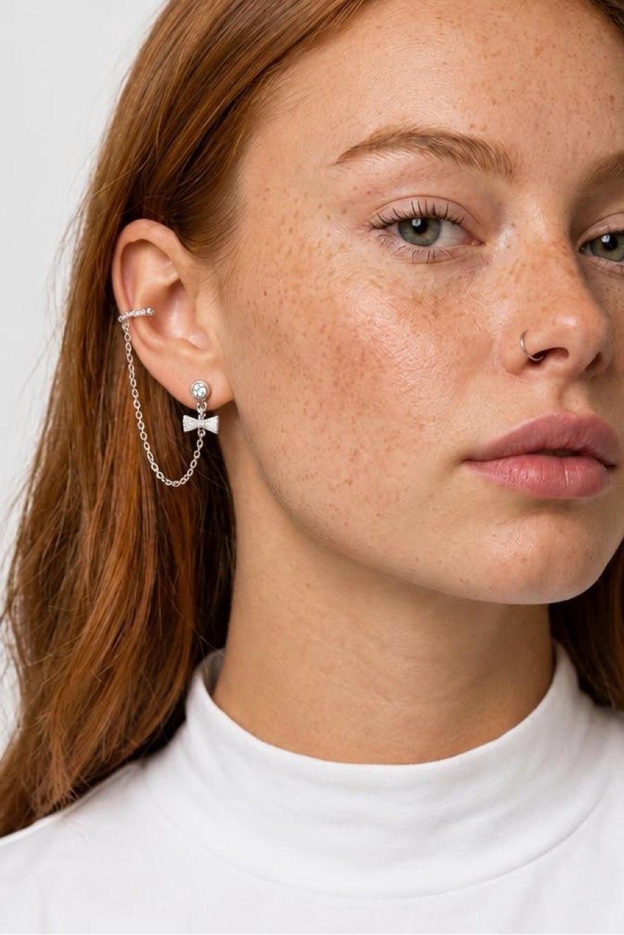 SINGLE BOW CHAIN EAR CUFF - LAB