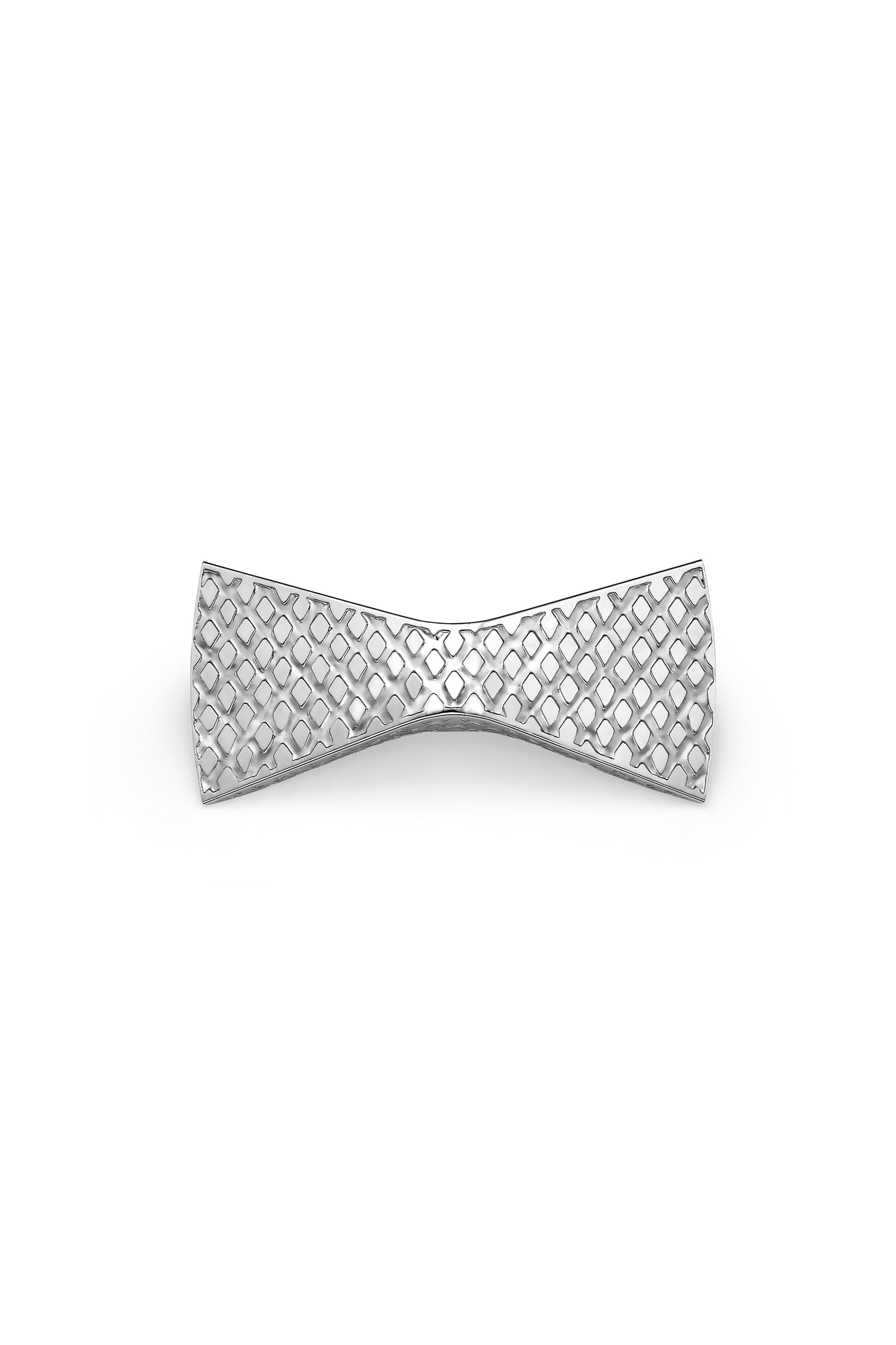 SILVER BOA BOW TIE